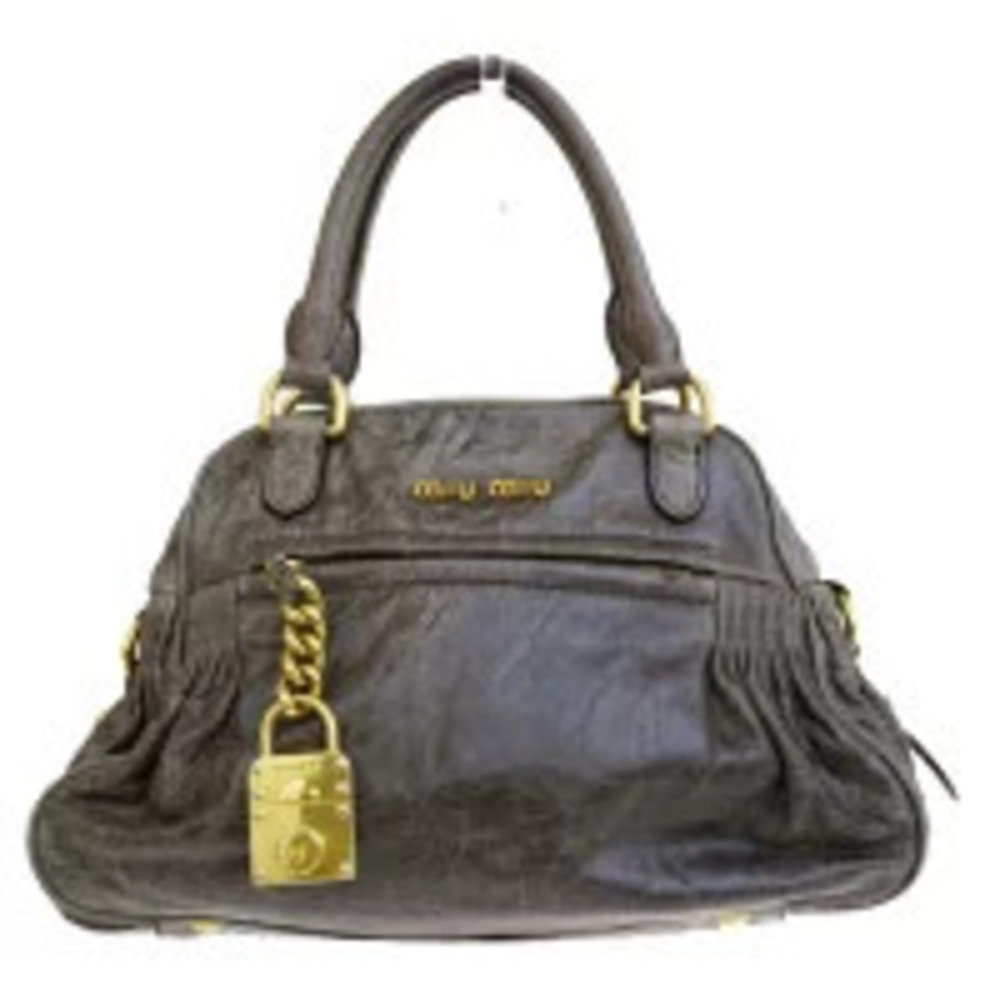 Miu Miu Vitello Lux satchel distressed leather Brown